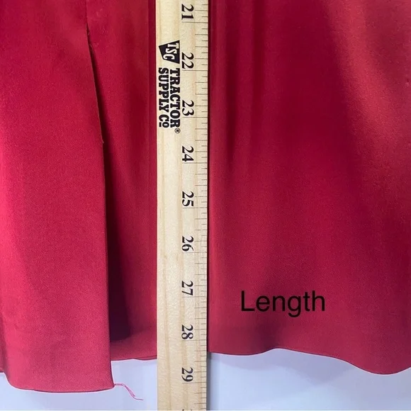 Strapless Red Party Prom Dress Sz 6 Black Sash Short Sexy Pleated Bodice 7” Slit - Picture 6 of 11